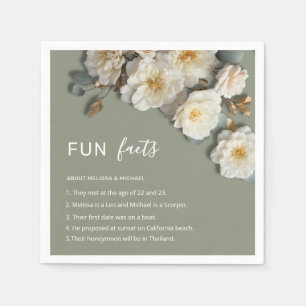 Serviette En Papier Serviettes de mariage faits amusants roses fleurs
