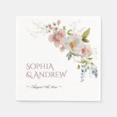 Serviette En Papier Serviettes de Mariage Fleur sauvage rustique (Devant)