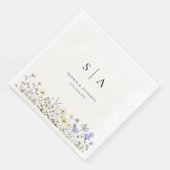 Serviette En Papier Serviettes de Mariage Fleur sauvage rustique (Coin)