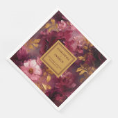 Serviette En Papier Serviettes de Mariage Floral Or Broussaud (Coin)
