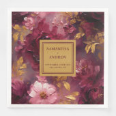 Serviette En Papier Serviettes de Mariage Floral Or Broussaud (Devant)
