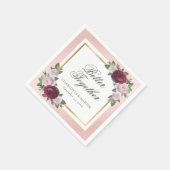 Serviette En Papier Serviettes de Mariage floral rose vif (Coin)