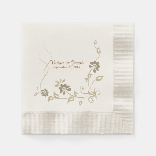 Serviette En Papier Serviettes de mariage Floral sur mesure (Devant)