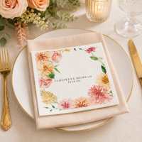 Serviettes de mariage florales Afterglow Garden