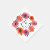 Serviette En Papier Serviettes de mariage florales aquarelle Navy (Coin)