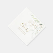 Serviette En Papier Serviettes de Mariage Gold Green Eucalyptus (Coin)