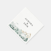 Serviette En Papier Serviettes de Mariage Green et Gold Mountain (Coin)