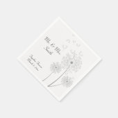 Serviette En Papier Serviettes de Mariage gris et blanc (Coin)