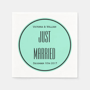 Serviette En Papier Serviettes de mariage Just Married