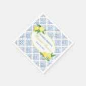 Serviette En Papier Serviettes de mariage Lemon Blue Tile (Coin)