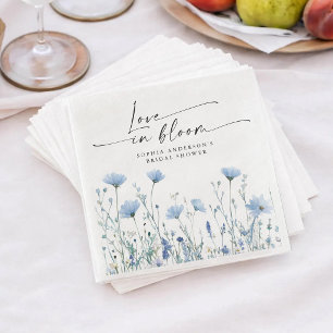 Serviette En Papier Serviettes de mariage Love In Bloom Bleu