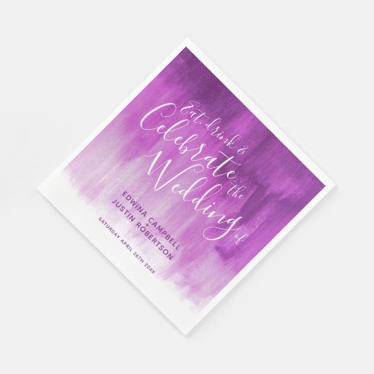 Serviette En Papier serviettes de mariage mauve d'art Abstrait (Coin)