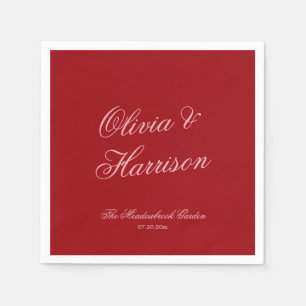 Serviette En Papier Serviettes de mariage minimalistes à écriture rose