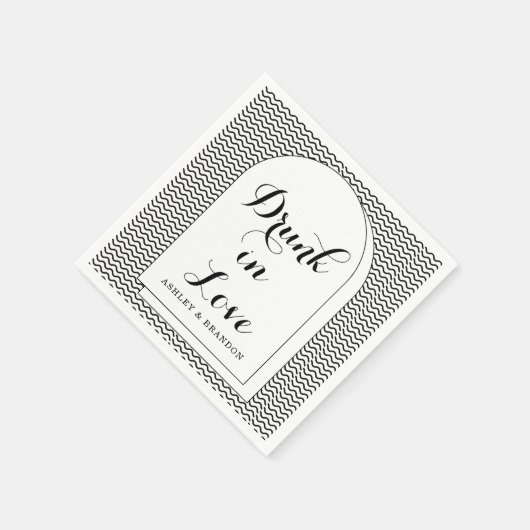 Serviette En Papier Serviettes de Mariage minimes Abstraites modernes (Coin)
