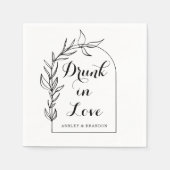 Serviette En Papier Serviettes de mariage Modern Drunk In Love (Devant)