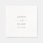 Serviette En Papier Serviettes de Mariage moderne en argent (Devant)