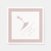 Serviette En Papier Serviettes de mariage moderne Island Beach - Blush (Devant)