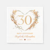 Serviette En Papier Serviettes de Mariage moderne Joyeux 30e anniversa (Devant)