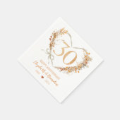 Serviette En Papier Serviettes de Mariage moderne Joyeux 30e anniversa (Coin)