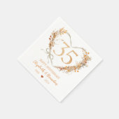 Serviette En Papier Serviettes de Mariage moderne Joyeux 35e anniversa (Coin)