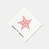 Serviette En Papier Serviettes de mariage moderne Starfish Beach, rose (Coin)