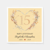 Serviette En Papier Serviettes de mariage modernes pour 15e anniversai (Devant)