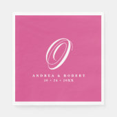 Serviette En Papier Serviettes de Mariage monogramme avec nom (Devant)