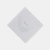 Serviette En Papier Serviettes de Mariage monogramme bleu poussiéreux  (Coin)