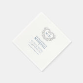 Serviette En Papier Serviettes de mariage monogramme de couronne bleu  (Coin)