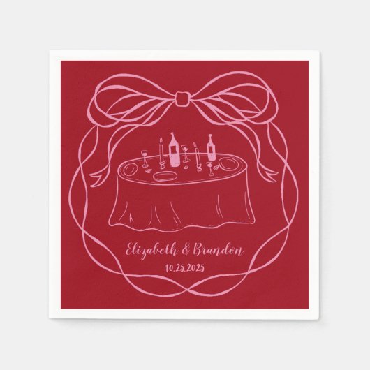 Serviette En Papier Serviettes de Mariage Monogramme personnalisées (Devant)