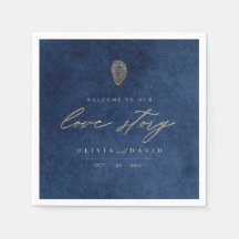 Serviettes de mariage nautiques bleu histoire d'am