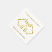 Serviette En Papier Serviettes de mariage or cloches et ruban (Coin)