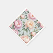 Serviette En Papier Serviettes de mariage Peony Classy (Coin)