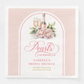 Serviette En Papier Serviettes de mariage perles aquarelles chic et pr (Devant)