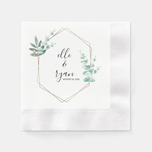 Serviette En Papier Serviettes de mariage personnalisées (Devant)