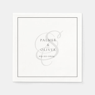 Serviette En Papier Serviettes de mariage personnalisées