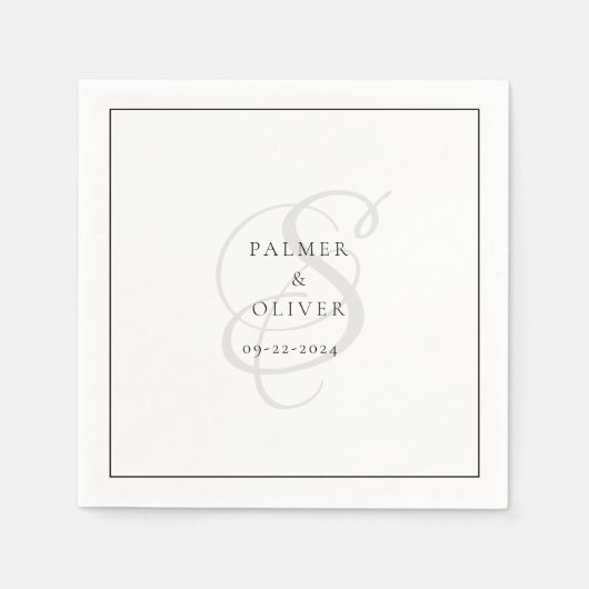 Serviette En Papier Serviettes de mariage personnalisées (Devant)