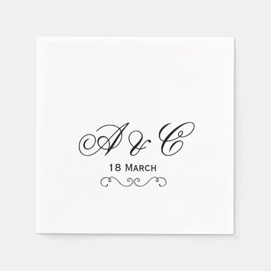 Serviette En Papier Serviettes de mariage personnalisées (Devant)