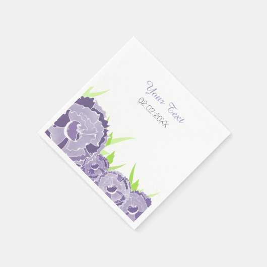 Serviette En Papier serviettes de mariage personnalisées à fleurs viol (Coin)