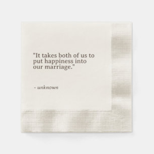 Serviette En Papier Serviettes de mariage personnalisées avec citation