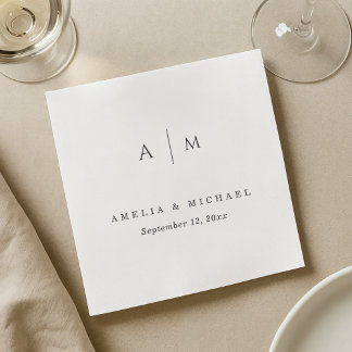 Serviette En Papier Serviettes de mariage personnalisées avec écriture