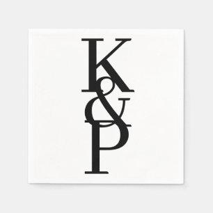 Serviette En Papier Serviettes de mariage personnalisées avec logo ini
