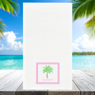 Serviette En Papier Serviettes de mariage personnalisées avec palmier