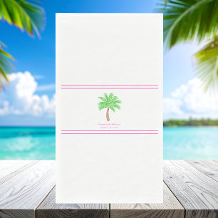 Serviette En Papier Serviettes de mariage personnalisées avec palmier