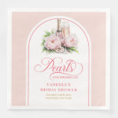 Serviette En Papier Serviettes de mariage personnalisées avec perles é (Devant)