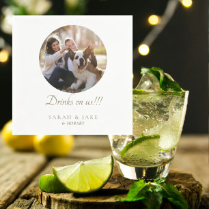 Serviette En Papier Serviettes de mariage personnalisées avec photo de