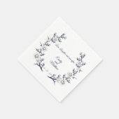 Serviette En Papier Serviettes de mariage personnalisées bleu et blanc (Coin)