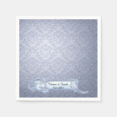 Serviette En Papier Serviettes de mariage personnalisées bleu glace (Devant)