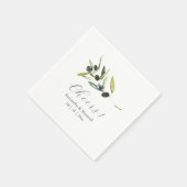 Serviette En Papier Serviettes de mariage personnalisées Branche d'oli (Coin)