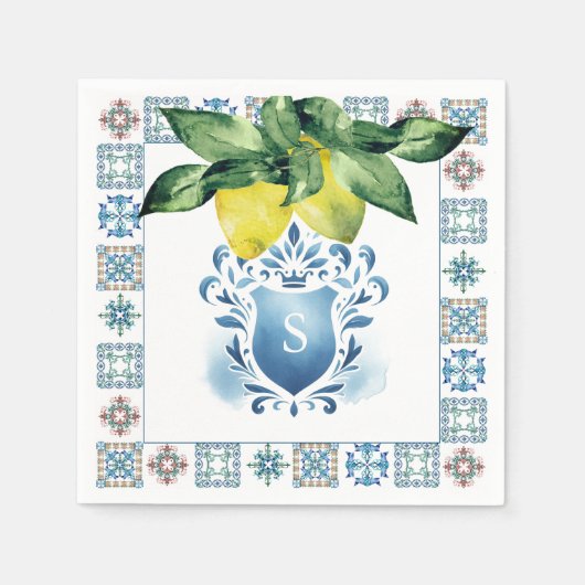 Serviette En Papier Serviettes de mariage personnalisées Carrelage Ama (Devant)